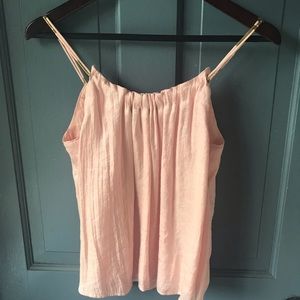 Anthropologie Glistening Baby Pink Cami “Floreat”